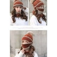 thumbnail image 6 of 3 in 1 Winter Knitted Beanie Hat Face Neck Warmer Set for Women Girls Fleece Lining Ski Caps with Pompom, 6 of 6