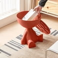 thumbnail image 4 of Table de Nuit Moderne Rouge avec Rangement à Dessus Relevable, Table d'Appoint Ronde pour Chambre, Salon, Balcon, Bureau, Table d'Accent avec Compartiment Caché, Déco Maison Multifonctionnelle, 4 of 7