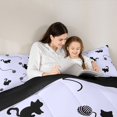 thumbnail image 5 of jejeloiu Black Cat Silhouette Twin Comforter Sets Kids,Minimal Kitten Print Bedding Set,Reversible,2-Piece, 5 of 8