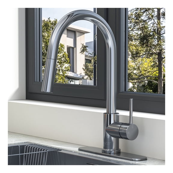 Expedition Series 16 in. 1-Handle Pull-Down Sprayer Kitchen Faucet in Chrome with 1.8 GPM Flow and Dual Spray Modes