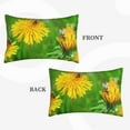 thumbnail image 2 of Picia Bees Pollinates A Yellow Dandelion Pattern Plush Pillow Case – Soft and Cozy Cushion Cover, Hypoallergenic Throw Pillow Case for Home Decor-16"x24", 2 of 6