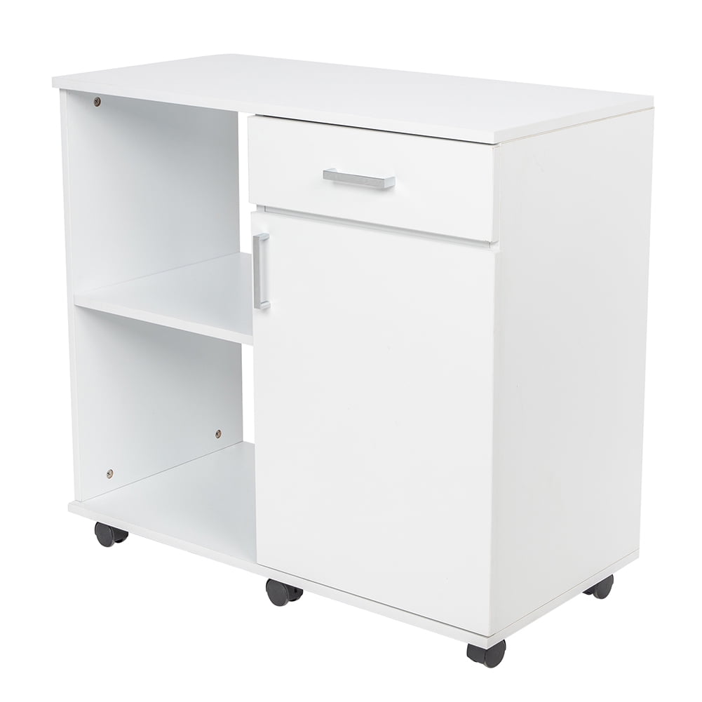 Private Jungle Three Layers Left Frame Right Cabinet MDF And PVC Wooden Filing Cabinet White