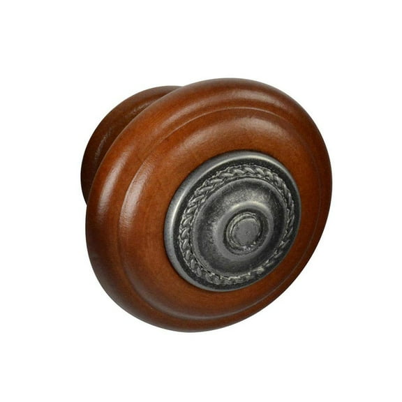 CKP #2304 Origins Collection 1-5/8 in. (41mm) Wooden Cabinet Knob, Cherry with Brushed Nickel Insert