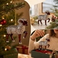thumbnail image 5 of Dalxymotic Christmas Sheep Ornament, Ram Hanging Pendant Figurine, Rustic Farm Animal Tree Decor Accent, Holiday Decor Gift for Christmas Tree, Home, Mantel, Shelf, Window, Porch, 5 of 6
