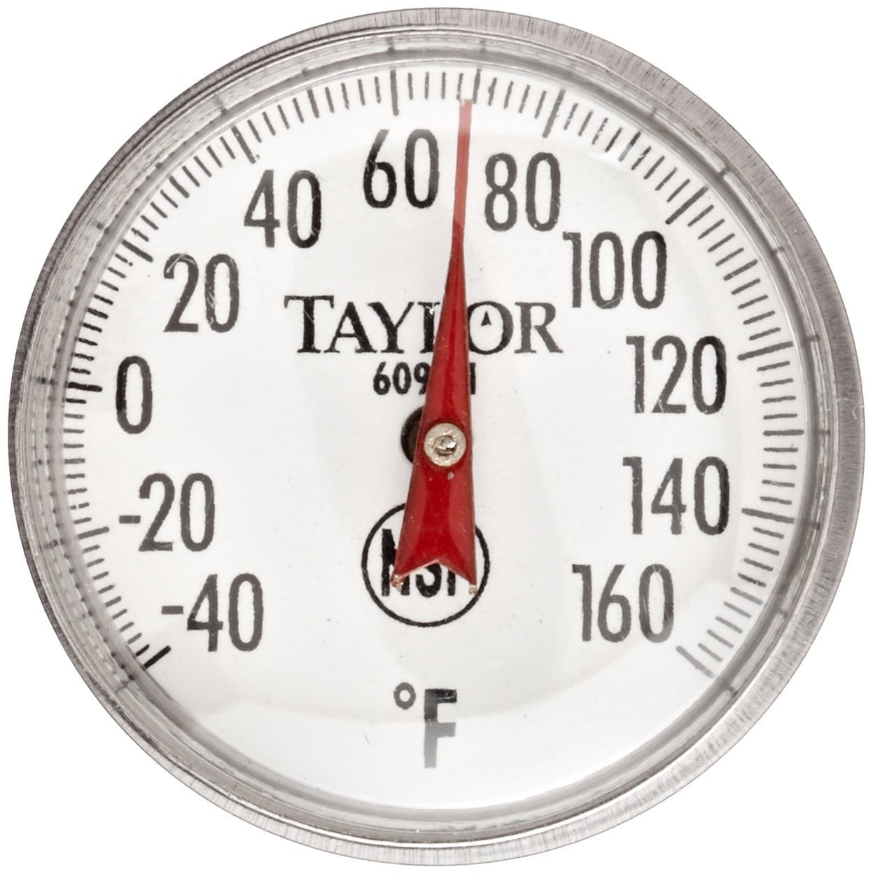 Taylor 3517 1 Dial Type Instant Read Thermometer w/ 4 1/2 Stem, 50 to 550 Degrees F, Stainless Steel