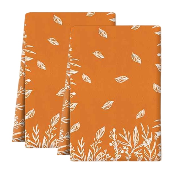 toallas de mano con diseño de hojas de arce y calabaza, de algodón, para el baño, para el otoño, para el secado, la limpieza y la cocina, 40 x 60 cm