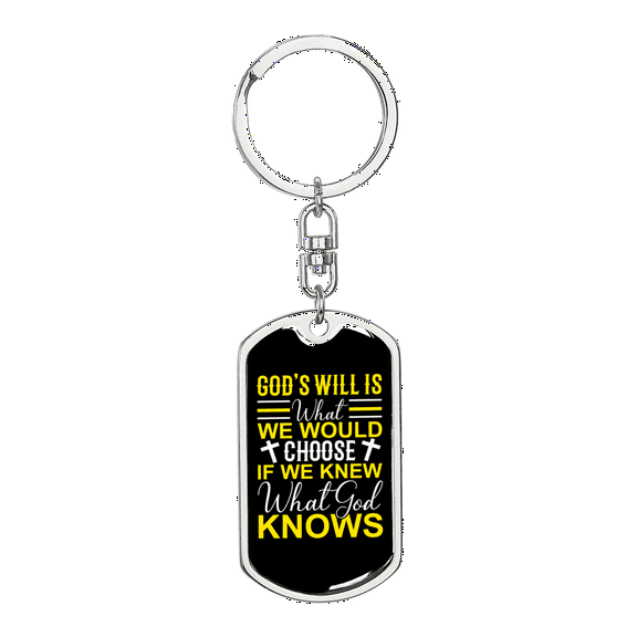 God Knows Stainless Steel or 18k Gold Premium Swivel Dog Tag Keychain