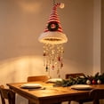 thumbnail image 6 of Glowing Santa Hat Hanging Chandelier, 15.75" Warm LED Light Christmas Ornament, Holiday Hanging Lighting, Indoor Outdoor Christmas Decor, Front Porch Mantel Lighted Ornament, Christmas Hat Chandelier, 6 of 6