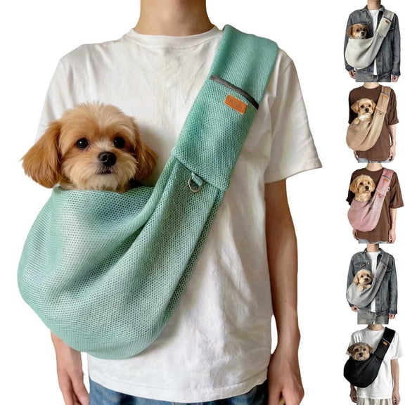 Pet Sling Carrier, Small Dog Cat Sling Carrier Puppy Purse Travel Wrap Soft Crossbody Pet Bag