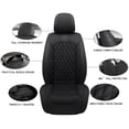 thumbnail image 3 of Front Seat Covers Fit for Nissan Versa 2006-2026, Premium Faux Leather Waterproof Breathable Anti‑Slip Seat Protectors, Black, 3 of 7