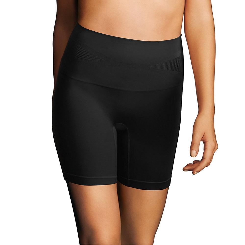 Maidenform Seamless Thigh Slimmer,Black,L,2PACK