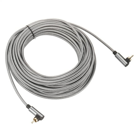 90 Degree RCA Cable 49ft, RCA to RCA Right Subwoofer Cable Digital Coaxial Stereo Audio Cord