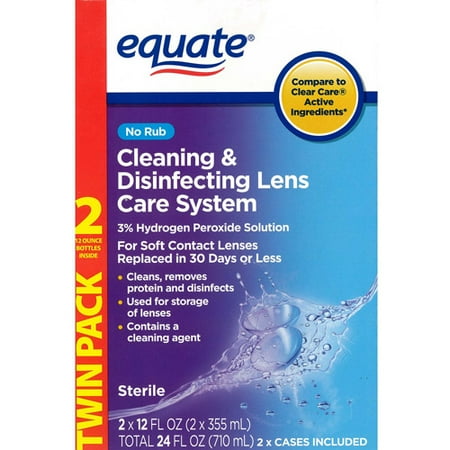 Equate Disinfecting Solution For Contact Lenses, 12 oz, 2pk