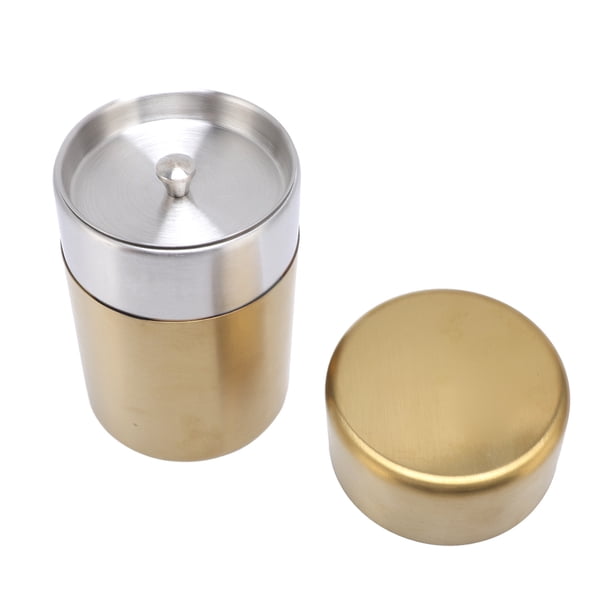 LATA DE TÉ, TARRO DE HOJA DE TÉ DE AZÚCAR DE CAFÉ SELLADO A PRUEBA DE HUMEDAD DE ACERO INOXIDABLE 304 Dorado, Sellado Eficiente, Almacenamiento multifuncional, Fácil de Usar,