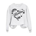 thumbnail image 4 of ibuvkizy Womens Sweatshirts Valentines Day Love Heart Round Neck Printed Sweatshirts Long Sleeved Pullover Top Sweatshirt White,S, 4 of 4
