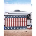 thumbnail image 5 of 4th of July RV Awning Sun Shade Screen 9'X15.3' Patriotic Star Stripes Mesh Sunscreen Rustic Red White and Blue Awning Shade Screen with Zipper UV Blocker Completed Kits for RV Motorhome Camper, 5 of 7