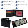 thumbnail image 4 of Slim Wallet Money Clip RFID Blocking Minimalist Bifold Wallet Leather Front Pocket ID Card Holder, 4 of 10