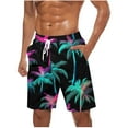thumbnail image 2 of Brnmxoke Big and Tall Swim Trunks for Men,Men's Swim Trunks 7" Quick Dry Beach Shorts Stretch Breathable Swimming Trunks with Pockets Black,XXXXXL, 2 of 5