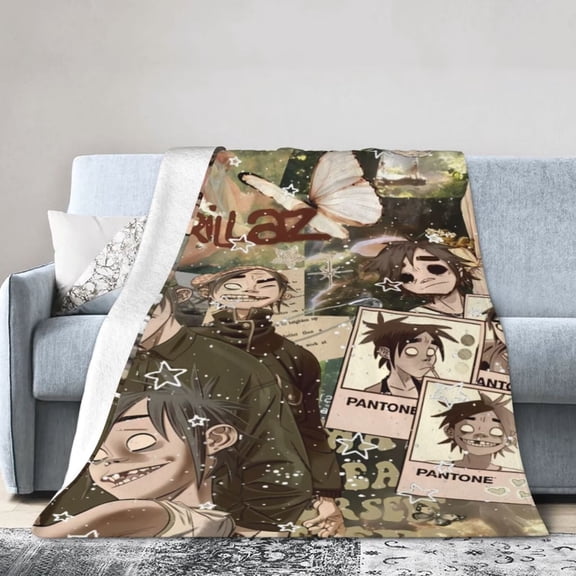 Gorillaz Blanket Gifts Soft Warm Throw Blanket Fleece Blankets for Bed Chair Car Sofa Couch Bedroom 40"x30"