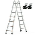thumbnail image 1 of KFFKFF Telescoping Ladder A Frame, 13 FT Compact Aluminum Extension Ladder, Multi-Function Portable Collapsible RV Ladder, Telescopic Ladder for Homework Stairs Indoor Outdoor Roof, 330lb Load, 1 of 9