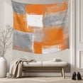 thumbnail image 5 of Orange Grey Large Tapestry for Bedroom Wall Hanging Tapestry,Modern White Mottled Graffiti Art Painting Ceiling Backdrop Tapestries Poster Blanket Wall Decor for Teens Room Living Room 86" x 104", 5 of 8