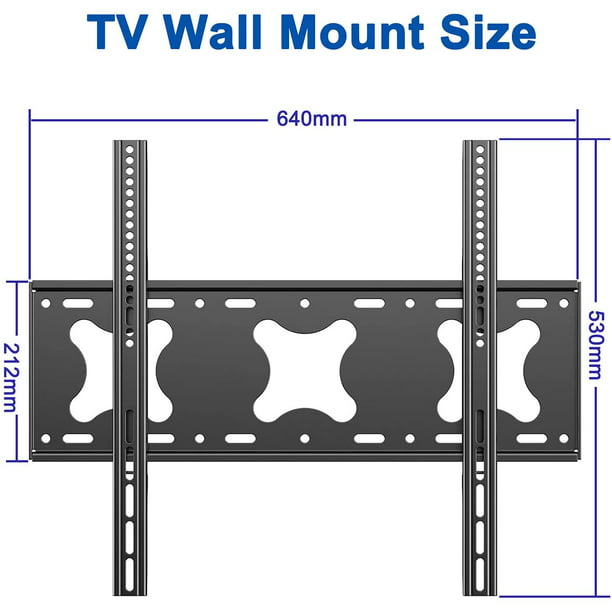 GLWIXY Support de montage mural fixe pour téléviseurs LCD O de 42 à 85  pouces, support mural ultra fin pour montants en bois de 16 18 24 , 