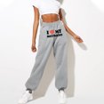 thumbnail image 2 of Edvintorg Women'S Pants Fashion Letter Printed Jogging Sweatpants Casual Lounge High Waist Baggy Pants Trousers With Pockets Sweatpants Women On Clearance, 2 of 4