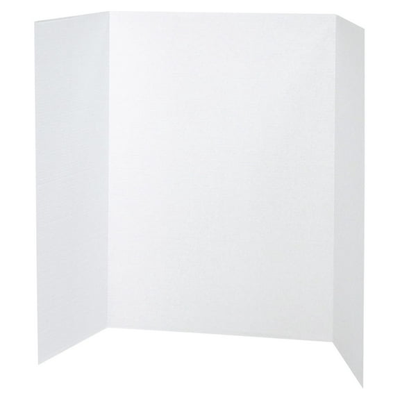 Tri-Fold Presentation Boards 40x28, 8-Pack White Display Boards - Science Fair, School Projects, Trade Show Displays, Study Carrels, Recyclable Corrugated Board 40" x 28"