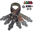 thumbnail image 2 of Folk Guitar Electric Guitar Bass Pure Cotton Strap with Headstock Pick-Black, 2 of 5