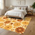 thumbnail image 3 of ODIKA 6'x9' Ultra-Soft Area Rug, Orange Century Mid Stylized Petal Shapes Terracotta Arrangement None Washable, Bare feet friendly, Silk-Touch for Guest Room, Bedroom, 3 of 7