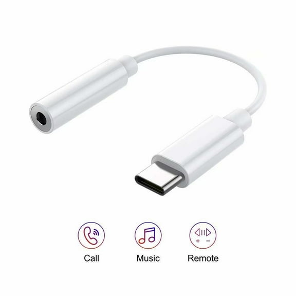 USB-C to 3.5 mm Headphone Jack Adapter, Type C to 3.5mm Audio Aux Adapter Converter Compatible with Pixel 3/3 XL/2/2 XL Moto Z/Z2 and More(White)