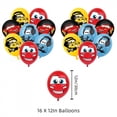 thumbnail image 4 of Lightning McQueen Anime Cars Cartoon Birthday Party Decorations Bundle Includes Banner, 12 Mini Cupcake Toppers, 1 Large Cake Topper & 16 Latex Balloons, 4 of 4