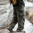 thumbnail image 4 of Male Summer Double Pleated Parachute Pants With Large Pockets Casual Outdoor Cargo Pants, 4 of 7