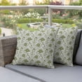 thumbnail image 6 of 2 Pack Outdoor Waterproof Throw Pillow Covers,Abstract Sage Green Leaves on Vintage Decorative Square Pillow Case Patio Pillowcases for Chair Couch Sofa 16x16in, 6 of 9