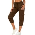 thumbnail image 1 of JYnXIANTI Pantalon Capri pour Femmes à Cordon, Taille Mi-Haute, Bas Resserré, Capris Cargo, Plein Air, Randonnée, Sport, Voyage, Pantalon, 1 of 7