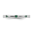 thumbnail image 4 of Created Emerald Sterling Silver Ring, 4 of 8