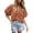 Brick Red, variant on Women's Summer Tops Dressy Casual Short Lantern Sleeve V Neck Buttons Hollow Out Lace Embroidered Blouses Shirts
