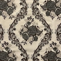 Decora Furnishings 54" Luxurious Premium Vintage Damask Jacquard Fabric by The Yard, Silver