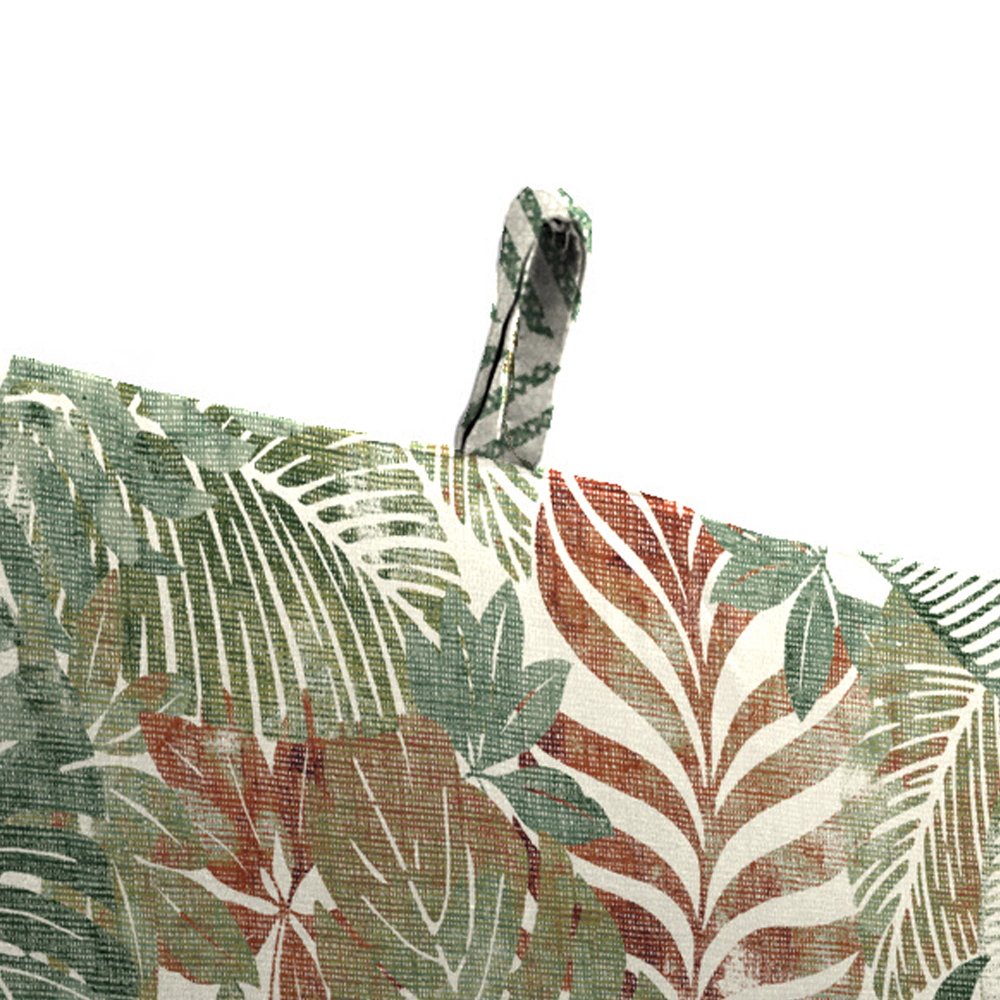 Jordan Manufacturing 43" x 21" Wesley Hedge Cream Leaves Rectangular Outdoor Chair Cushion with Ties and Hanger Loop