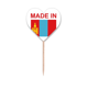 thumbnail image 1 of En Mongolia, país de amor Etiqueta del corazón de la bandera del palillo de dientes, 1 of 3
