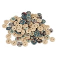 thumbnail image 2 of Mixed Wooden Buttons 100pcs, Synthetic Wood, Sewing Craft, DIY Gift, Skin Friendly, 2 of 8