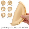 thumbnail image 3 of Tapas De Repuesto Para Pyrex 7402-Pc, 7 Tazas, Tapa Redonda De Silicona Para Almacenamiento, Tapa Para Cuenco De Vidrio Anchor Hocking, Paquete De 2 Con Marca De Fecha, Color Beige, 3 of 5