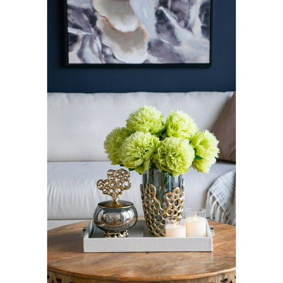 CC Home Furnishings Large Glass Lidded Jar - 12" - Black and Gold