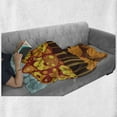 thumbnail image 6 of Woodland Soft Flannel Fleece Throw Blanket, Forest in Autumn Cartoon Composition Simplistic Nature, Cozy Plush for Indoor and Outdoor Use, 50" x 60", Yellow Vermilion, by Ambesonne, 6 of 6