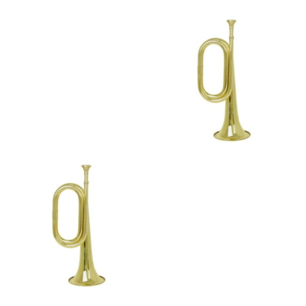 Toystoory Trompeta de caballería, corneta, juguete de aprendizaje temprano, instrumento musical para niños, desarrollo intelectual, juguetes Oro 2Conjunto