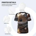 thumbnail image 3 of Rateoe Cute Big-Eared Mouse Pattern Men’s Baseball Short Sleeve Polo Shirt, Midweight Men's Shirt Golf Shirt Polo Shirts Quick Dry Short-X-Large, 3 of 7
