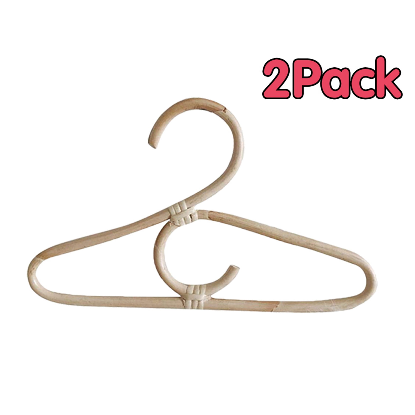 6Pcs Rattan Clothes Hanger Nordic Style Kids Garments Organizer Rack Children Room Decor Hangers for