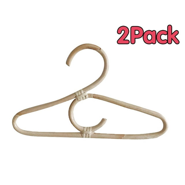 4Pcs Rattan Clothes Hanger Nordic Style Kids Garments Organizer Rack Children Hanger Kids Room Decor Hangers for Clothes