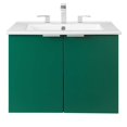 thumbnail image 6 of Sink Vanity Cabinet, Wall Mounted, Melamine, Green White, Modern Contemporary Urban Design, Hotel Bedroom Bathroom Master Suite Guest, 6 of 10