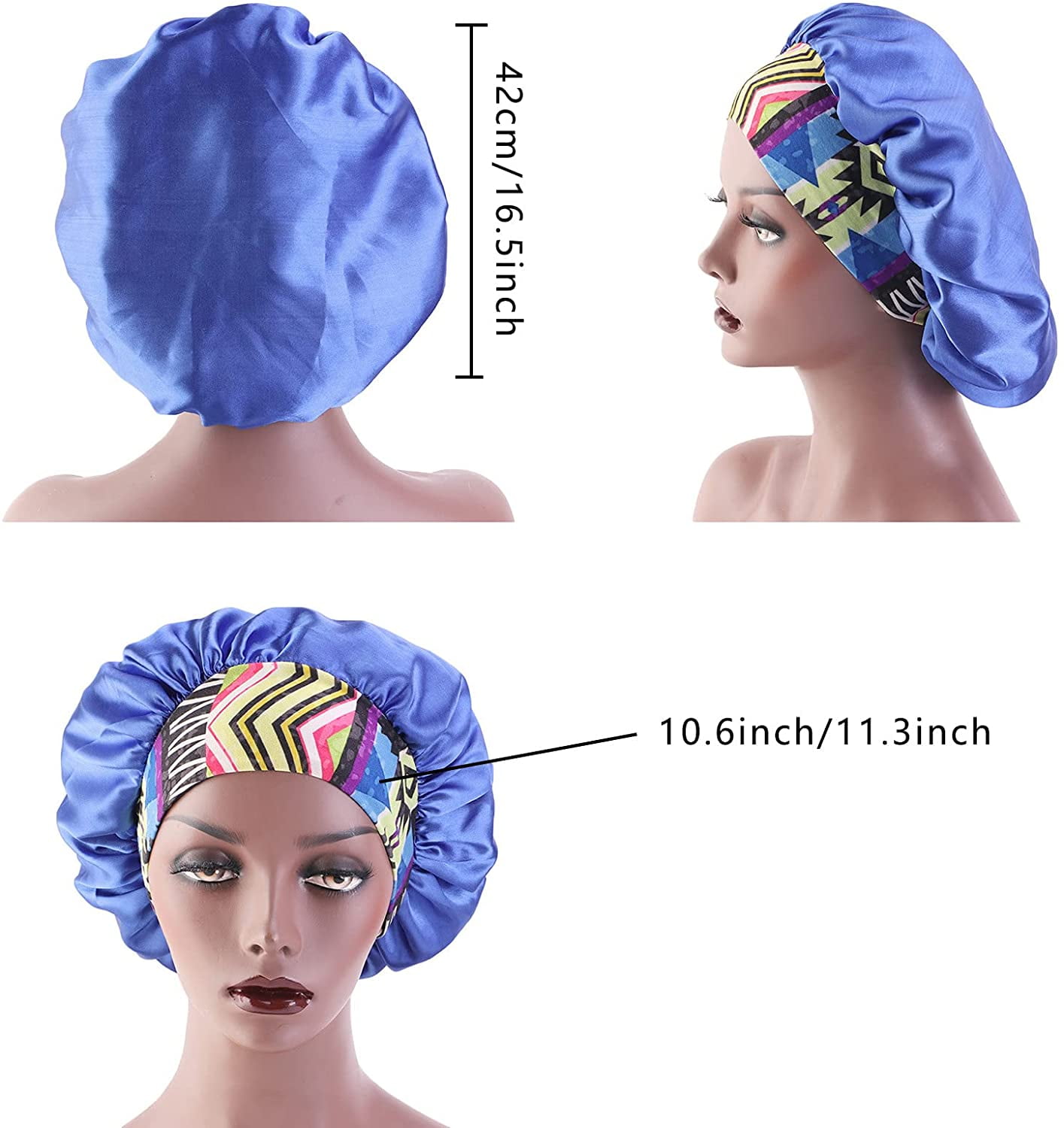 4 PCS Satin Bonnet Sleep Cap Silk 